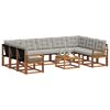 vidaXL Lauko sofos komplektas 10 pcs Natūrali ir &scaron;viesiai pilka