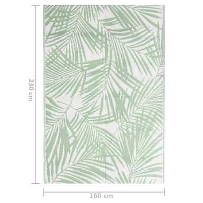 vidaXL Lauko kilimas, žalios spalvos, 160x230cm, PP