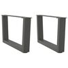 vidaXL Kavos staliuko kojelės, V formos, 2 vnt., antracito spalvos, 60x(30-31,3) cm, plienas