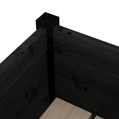 vidaXL Sodo lovelis, juodas, 31x31x70cm, pušies medienos masyvas