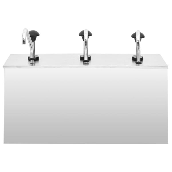 vidaXL Padažo dozatorius, nerūdijantis plienas, 3x3,5l