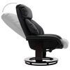 vidaXL Atlo&scaron;iamas TV krėslas su pakoja, juodos spalvos, dirbtinė oda