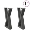 vidaXL Kavos staliuko kojelės, 2 vnt., antracito spalvos, 28x(42-43,3) cm, plienas