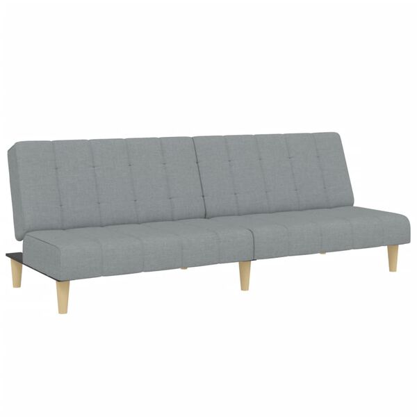vidaXL Dvivietė sofa-lova su pakoja, šviesiai pilkos spalvos, audinys