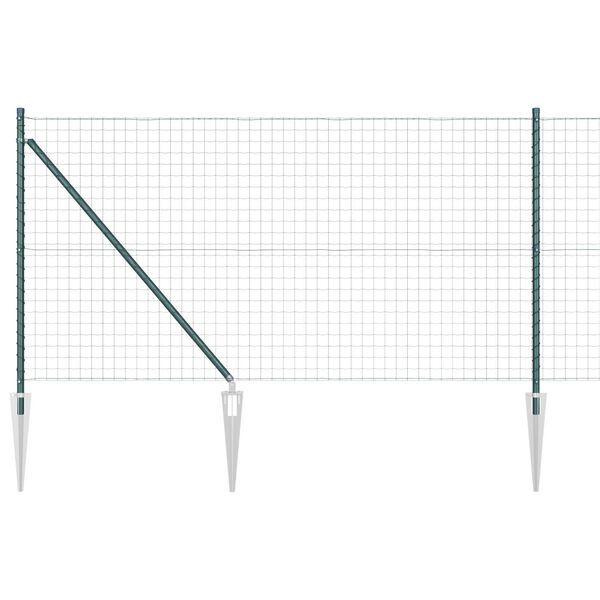 vidaXL Tvora su stulpais Žalia 1,2 x 25 m Plienas ir PVC