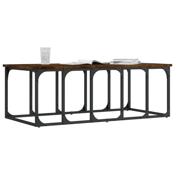 vidaXL Kavos staliukas, dūminio ąžuolo, 100x50x35,5cm, mediena