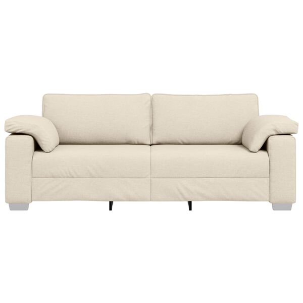 vidaXL Sofa Smėlio 219 x 77 x 82 cm Lino mišinio audinys