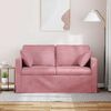 vidaXL Sofa Rožinė Bendri matmenys: 138 x 78 cm (P X G x A) Aksomas