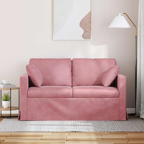 vidaXL Sofa Rožinė Bendri matmenys: 138 x 78 cm (P X G x A) Aksomas