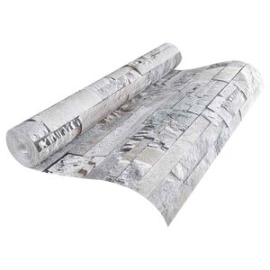 vidaXL 3D akmens tapetai Pilka 10 x 0,53 m Nekvėpuojantis audinys