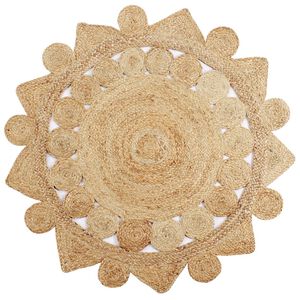 vidaXL Kilimas, 150 cm, pintas džiutas, rankų darbo