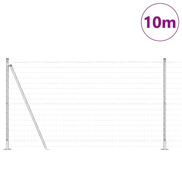 vidaXL Tvora su stulpais Sidabro 1,2 x 10 m Plienas