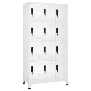 vidaXL Persirengimo spintelė, baltos spalvos, 90x45x180cm, plienas