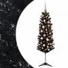 vidaXL Dirbtinė siaura kalėdinė eglutė su žaisliuku 150 cm 150 LED