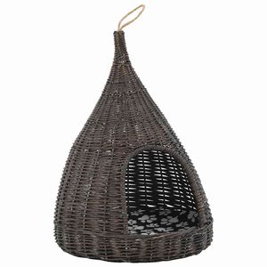 vidaXL Namelis katėms su pagalv., pilkas, 40x60cm, gluosnis, tipi diz.