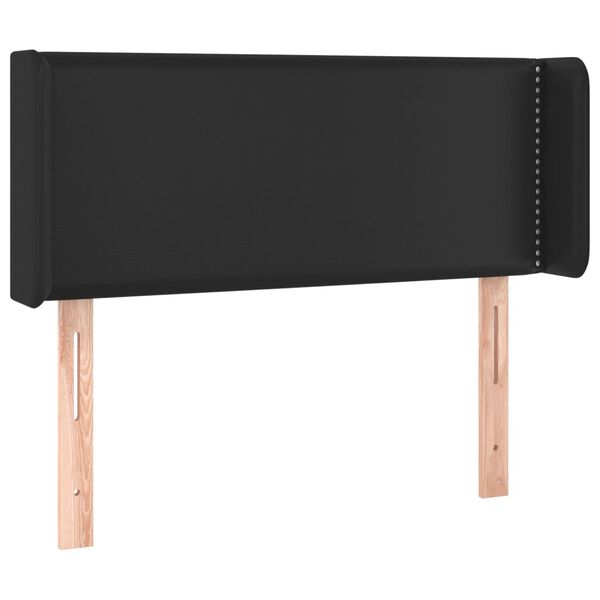 vidaXL Galvūgalis su LED, juodos spalvos, 93x16x78/88cm, dirbtinė oda