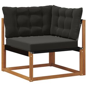 vidaXL Lauko kampinė sofa Kietos akacijos mediena Natūrali