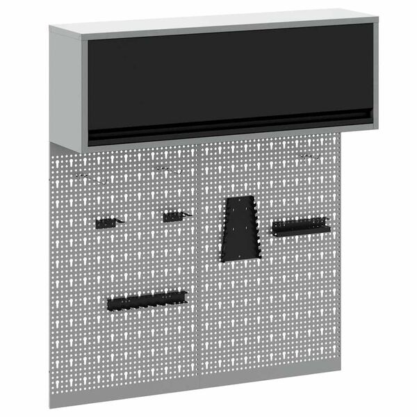 vidaXL Įrankių spinta ir pegboard rinkinys su lentyna 3 pcs Juoda
