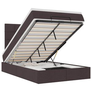 vidaXL Osmanų lovos rėmas su čiužiniu, rudas, 120x190 cm, audinys