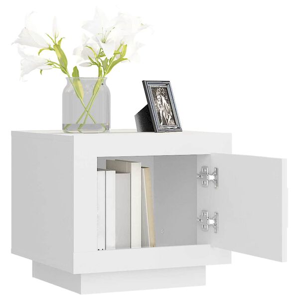 vidaXL Kavos staliukas, baltas, 51x50x45cm, apdirbta mediena