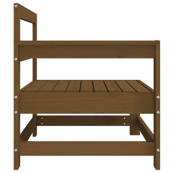 vidaXL Kampinė sofos dalis, medaus ruda, pušies medienos masyvas