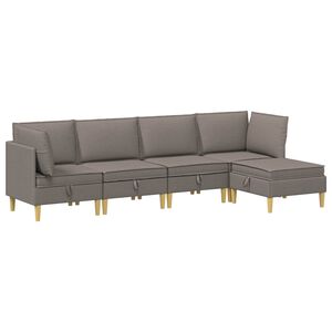 vidaXL Modulinė sofa su laikymo vieta 5 vnt. Taupe Audinys
