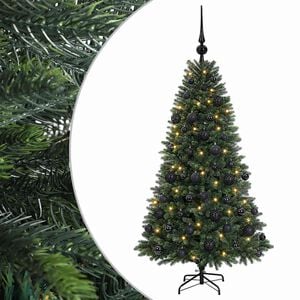 vidaXL Dirbtinė Kalėdų eglutė su burbulais 120 cm 150 LED &Scaron;ilta balta