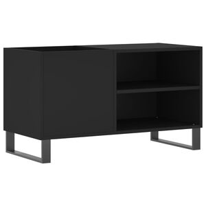 vidaXL Vinilinių plok&scaron;telių spintelė, juoda, 85x38x48cm, mediena