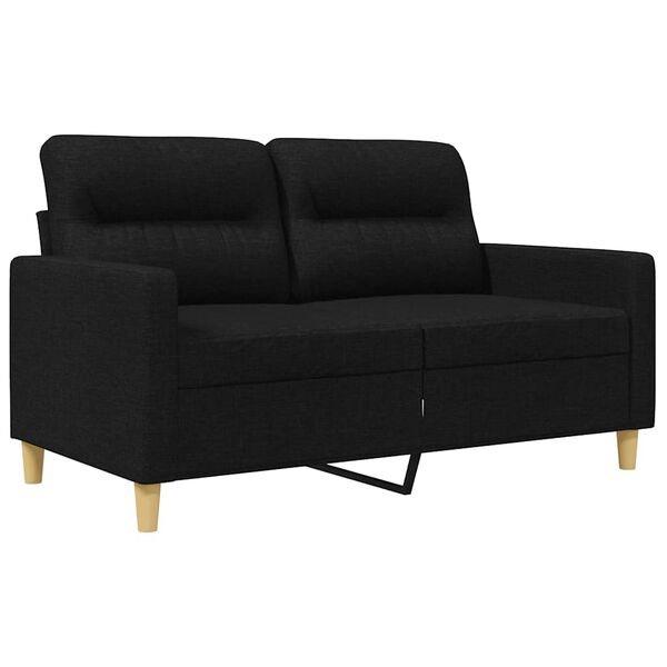vidaXL Dvivietė sofa, juodos spalvos, 120cm, audinys