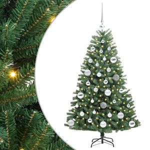 vidaXL Dirbtinė Sulankstoma Kalėdų Eglutė Žalia 120 cm PVC ir metalas