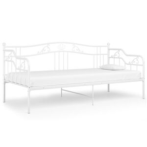 vidaXL Sofos-lovos rėmas, baltos spalvos, 90x200cm, metalas
