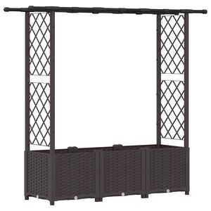 vidaXL Pakeltas lovas su trelėmis ir stogu Ruda 162,5 x 40 x 136 cm PP