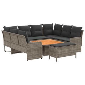 vidaXL Baldų komplektai 7 pcs Pilka ir tamsiai pilka PE ratanas