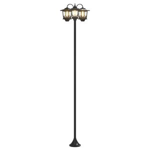 vidaXL 3-Head Lamp Post Juoda 16 x 16 x 187 cm Aliuminis ir ABS