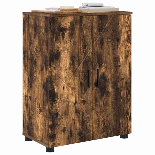 vidaXL Vonios spintelė su saugykla Rūkyta ąžuolas 60 x 35 x 80 cm