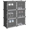 vidaXL Storage Cube Organizer su 6 kubeliais ir durelėmis juodas PP