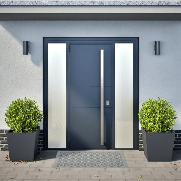 vidaXL Sodo loveliai, 2vnt., antracito spalvos, 50x50x50cm, plienas