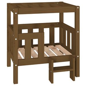 vidaXL Lova &scaron;unims, medaus ruda, 65,5x50,5x70cm, pu&scaron;ies medienos masyvas