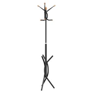 vidaXL Paltų kabykla, juoda, 176cm, milteliniu būdu dengta geležis