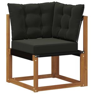 vidaXL Lauko kampinė sofa Kietas akacijos medis ir tekstilenas