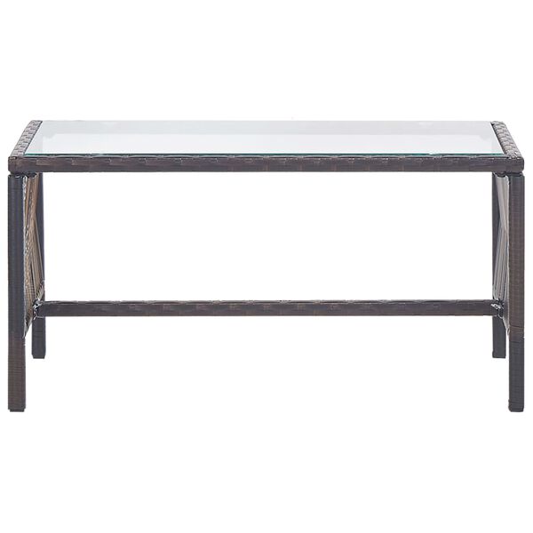 vidaXL Sodo baldų komplektas su pagalvėmis, 4 dalių, rudas, ratanas