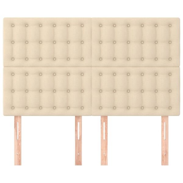 vidaXL Galvūgalis, kreminės spalvos, 144x5x118/128 cm, audinys