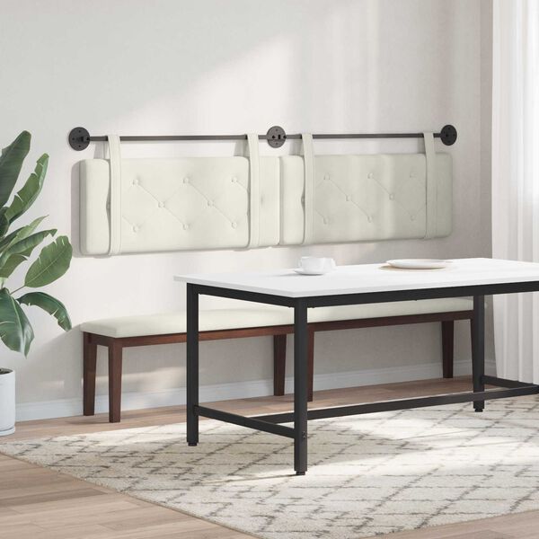 vidaXL Kabantysis galvūgalis Kreminė 210 x 55 x 5 cm Aksomas