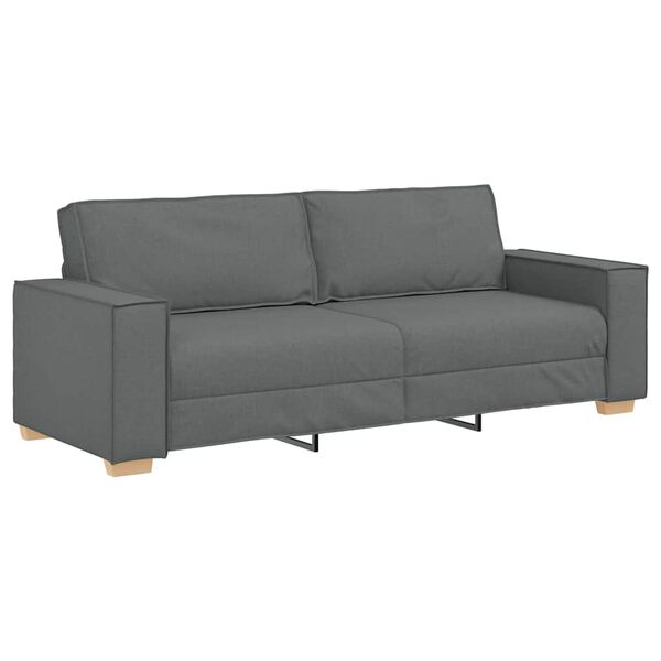 vidaXL Trivietė sofa, tamsiai pilka, 180 cm, audinys