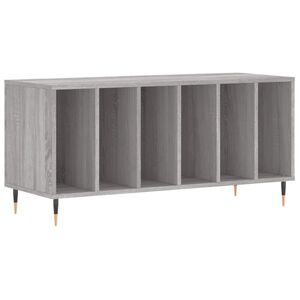 vidaXL Vinilinių plok&scaron;telių spintelė, pilka, 100x38x48cm, mediena