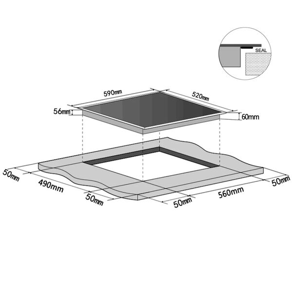 vidaXL Įmontuojama EUROKERA stiklo indukcinė kaitlentė, 4 kaitvietės