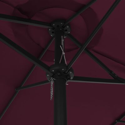 vidaXL Lauko skėtis su aliuminio stulpu, raud. vyn. sp., 460x270 cm