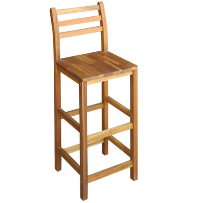 vidaXL Baro stalo ir kėdžių kompl., 7d., masyvi akacijos mediena