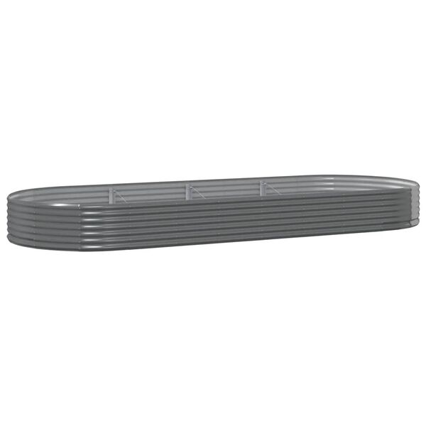 vidaXL Aukštas sodo lovelis, pilkas, 373x140x36cm, cinkuotas plienas