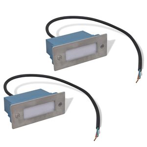 vidaXL Įleidžiami laiptų pakopų LED &scaron;viestuvai, 2vnt., 44x111x56mm